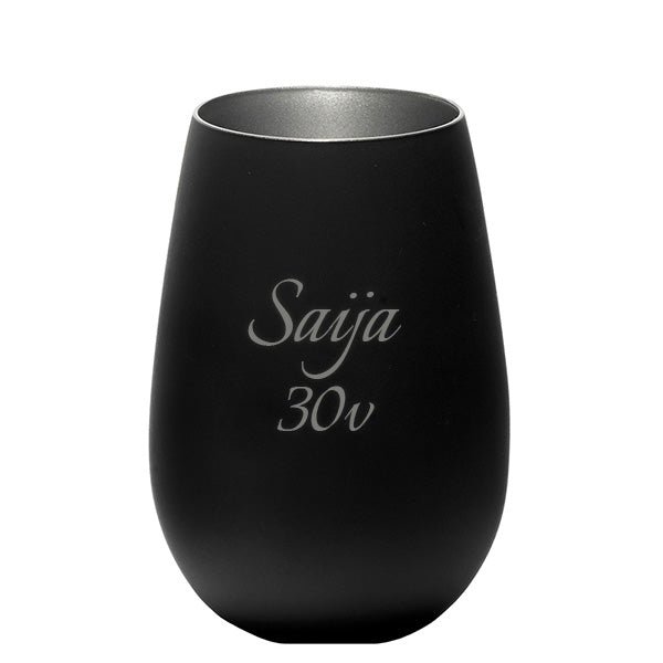 Juomalasi tekstikaiverruksella, 46cl Olympic - Musta/Hopea