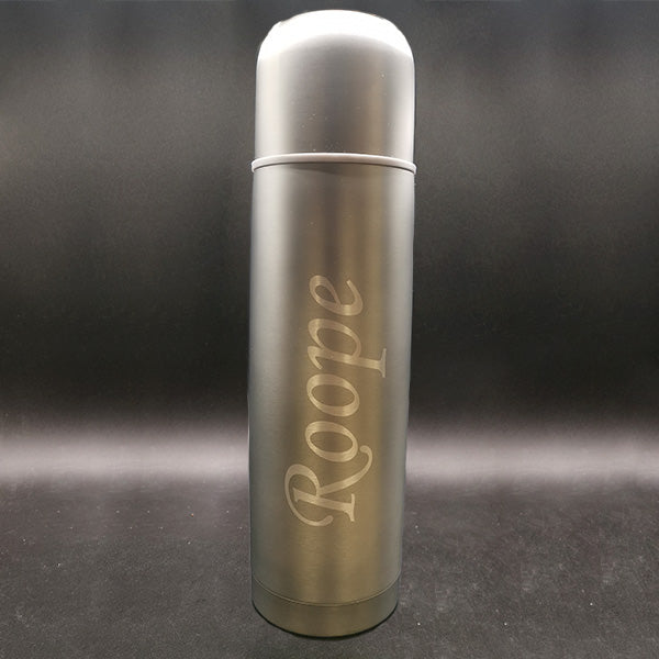 Termospullo nimikaiverruksella, 0.5L - Kulta (hopea)