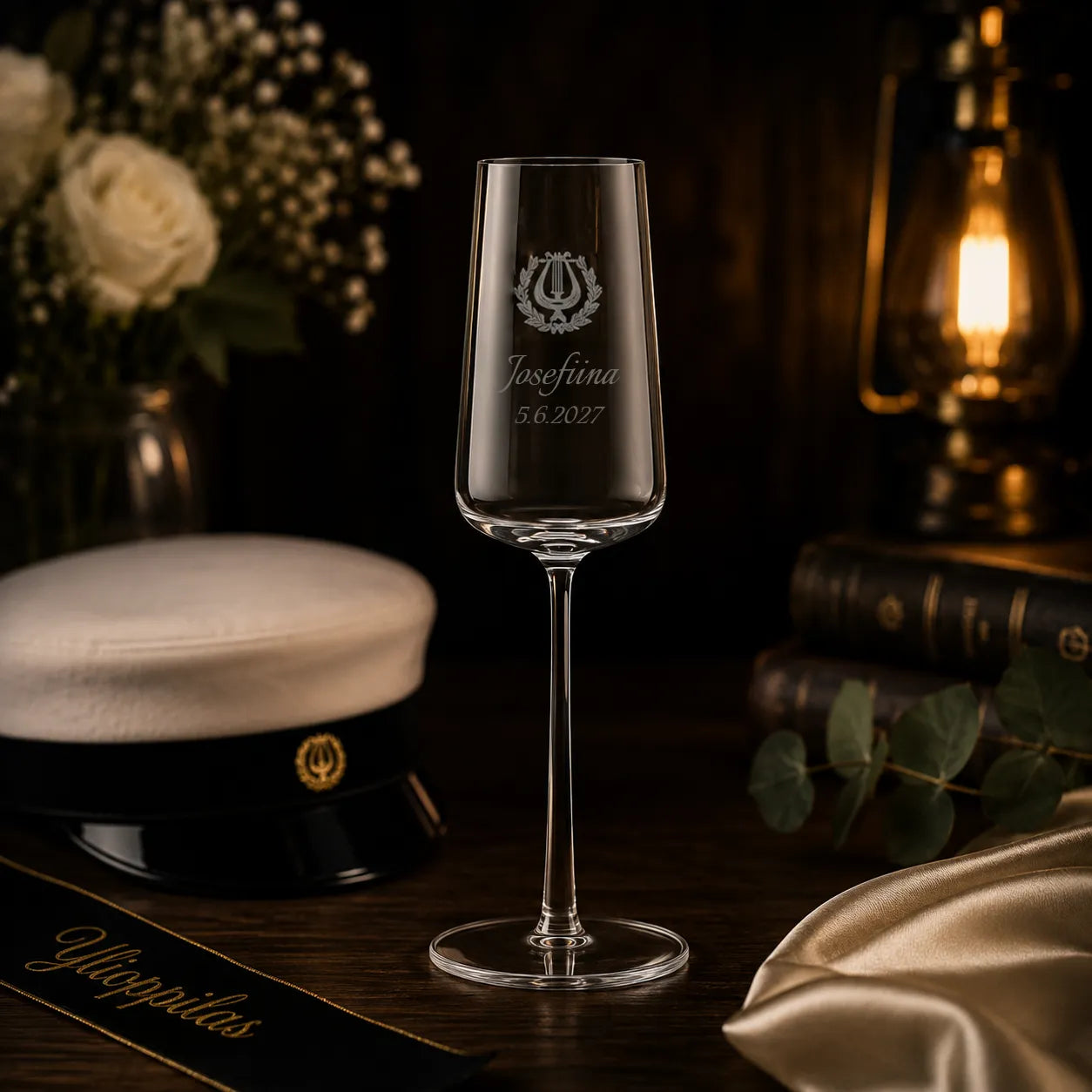 Ylioppilaslasi kaiverruksella (IITTALA ESSENCE)