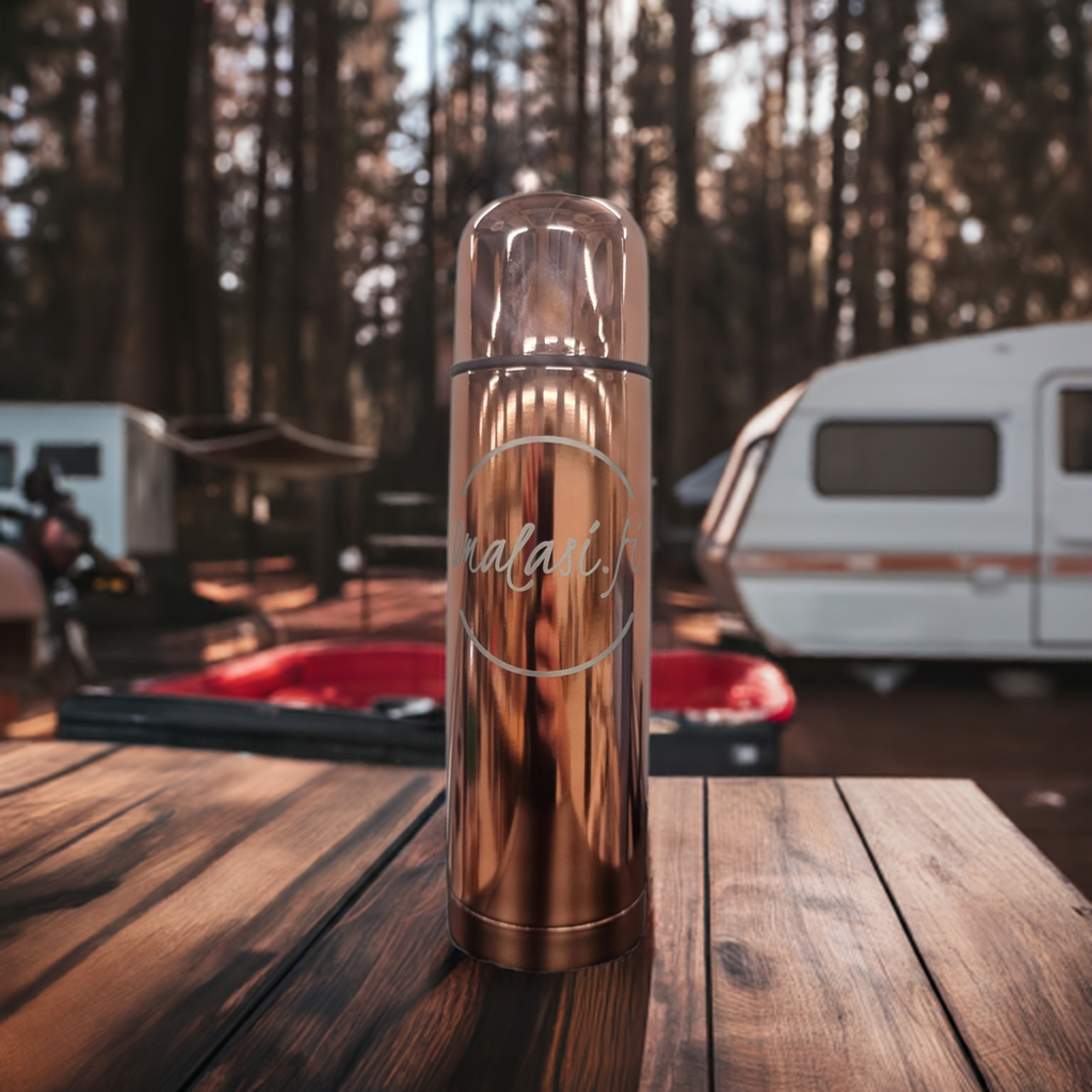 Termospullo nimikaiverruksella, 0.5L - Royal Ruusukulta, kiiltävä