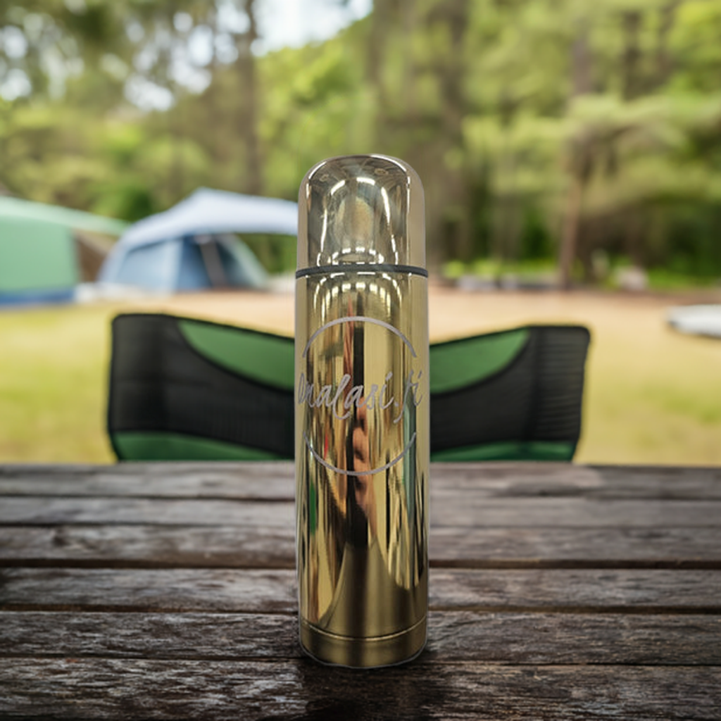 Termospullo nimikaiverruksella, 0.5L - Royal Kulta, kiiltävä