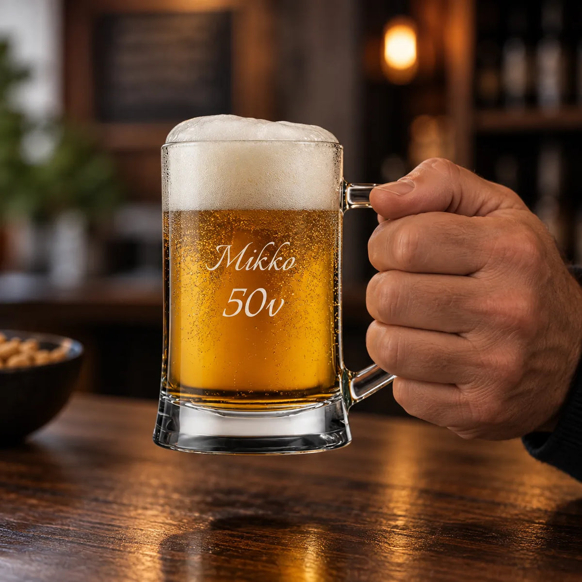 Pieni oluttuoppi 38cl - 2 rivin kaiverruksella, kauno