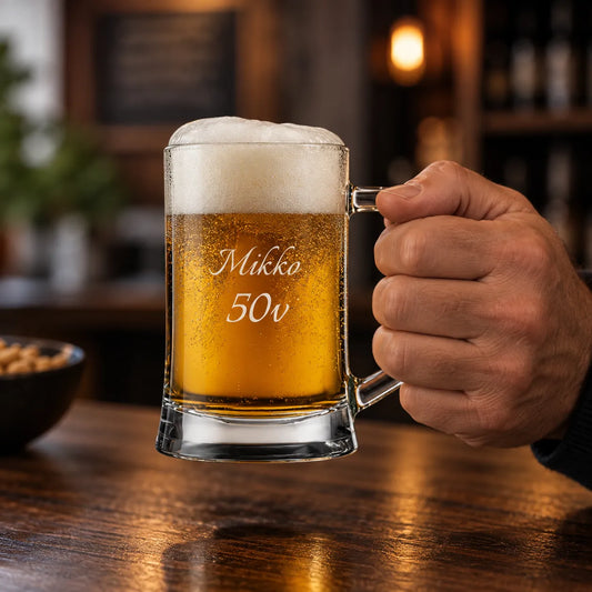 Oluttuoppi 38cl - 2 rivin kaiverruksella, kauno